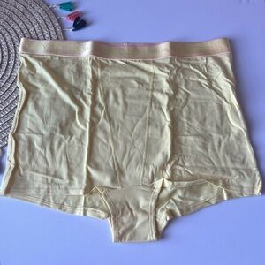 Victoria's Secret Logo Cotton High-Waist Boyshort Panty Yellow Tulip XL NEW